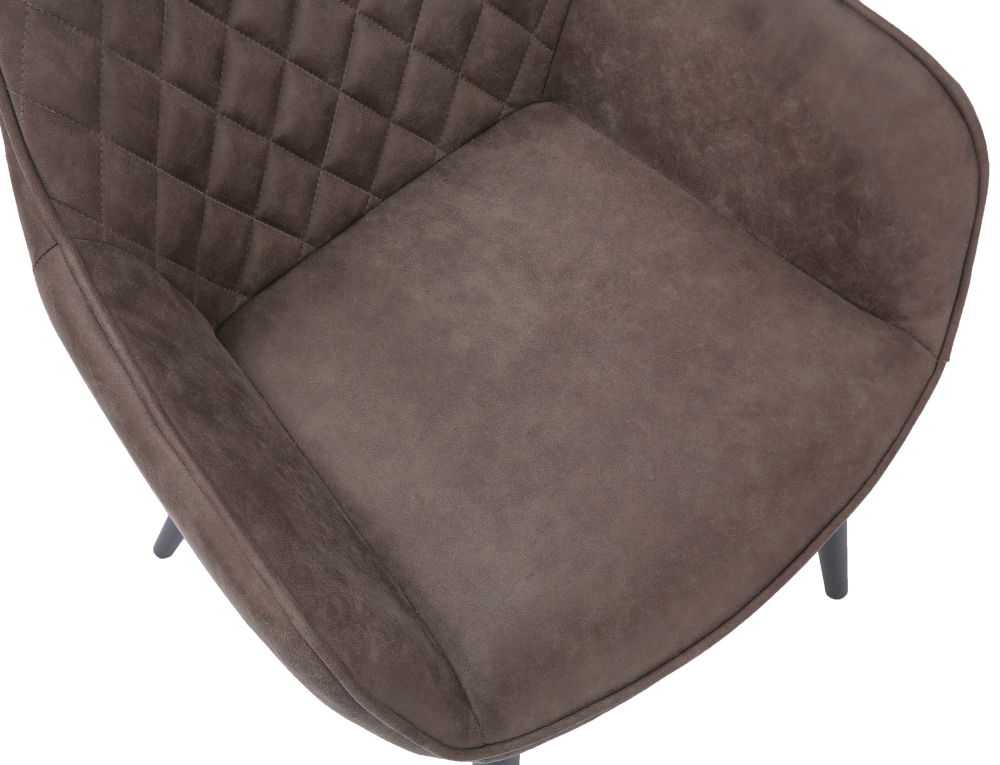 ONEX RiVa Brown Fabric Dining Chair - Modern Design (Set of 2)