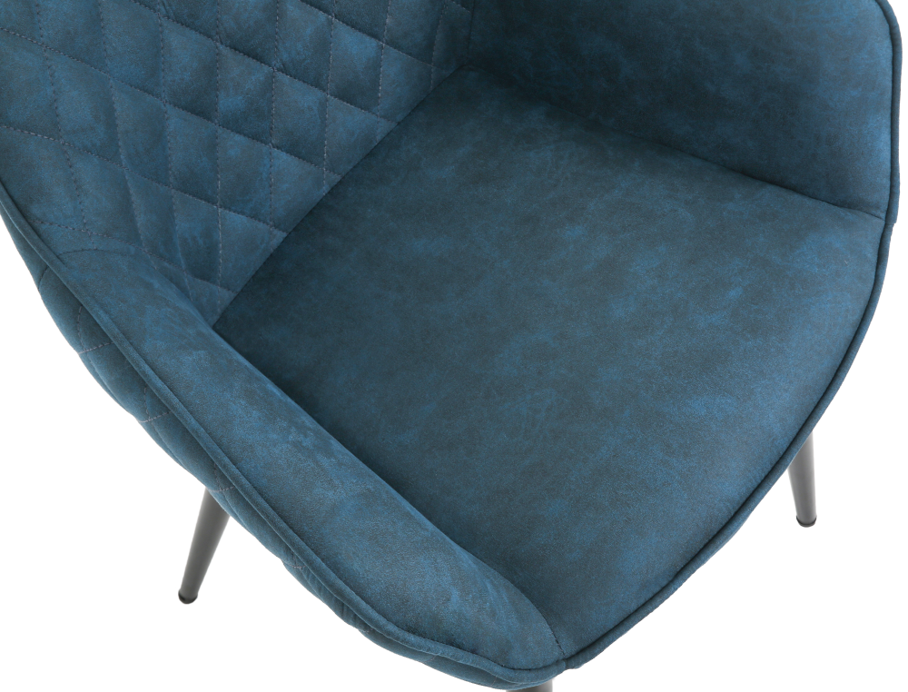 ONEX RiVa Dark Blue Fabric Dining Chair - Modern Style (Set of 2)