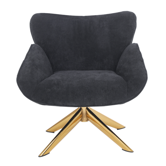 ONEX SaSa Black Velvet Swivel Armchair - Stylish and Comfortable Occasional ArmChair