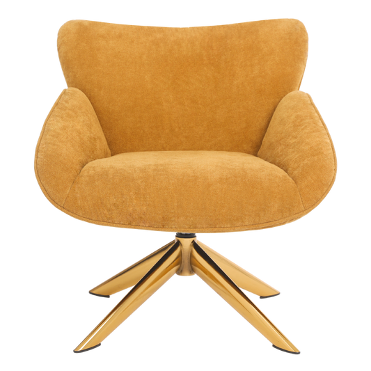 ONEX SaSa Mustard Velvet Swivel Armchair - Stylish and Comfortable Occasional ArmChair