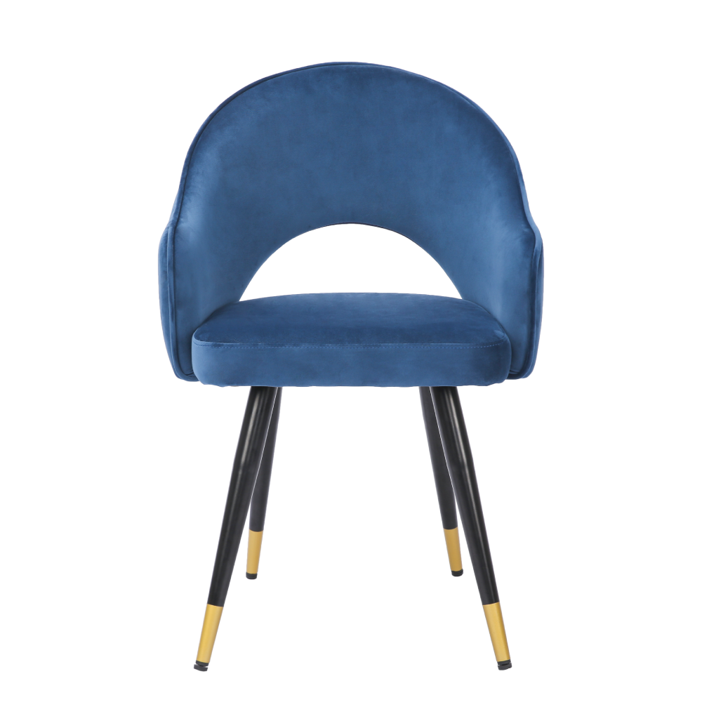 ONEX KiKo Ocean Blue Velvet Dining Chair - Dutch Velvet Modern Style (Set of 2)