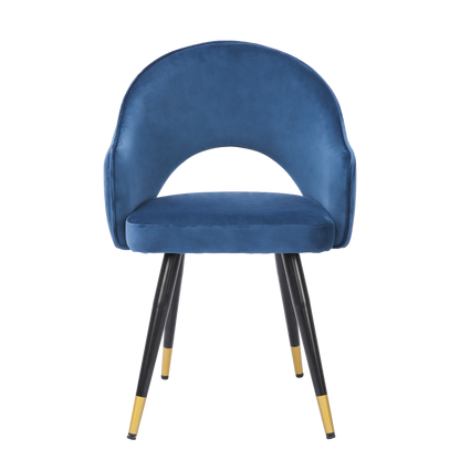 ONEX KiKo Ocean Blue Velvet Dining Chair - Dutch Velvet Modern Style (Set of 2)