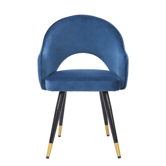 ONEX KiKo Ocean Blue Velvet Dining Chair - Dutch Velvet Modern Style (Set of 2)