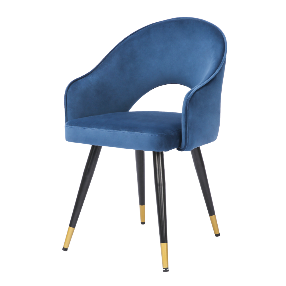 ONEX KiKo Ocean Blue Velvet Dining Chair - Dutch Velvet Modern Style (Set of 2)