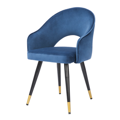 ONEX KiKo Ocean Blue Velvet Dining Chair - Dutch Velvet Modern Style (Set of 2)