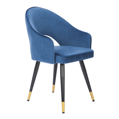 ONEX KiKo Ocean Blue Velvet Dining Chair - Dutch Velvet Modern Style (Set of 2)