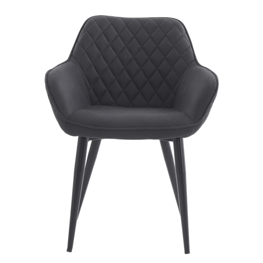 ONEX RiVa Black Fabric Dining Chair - Modern Style (Set of 2)