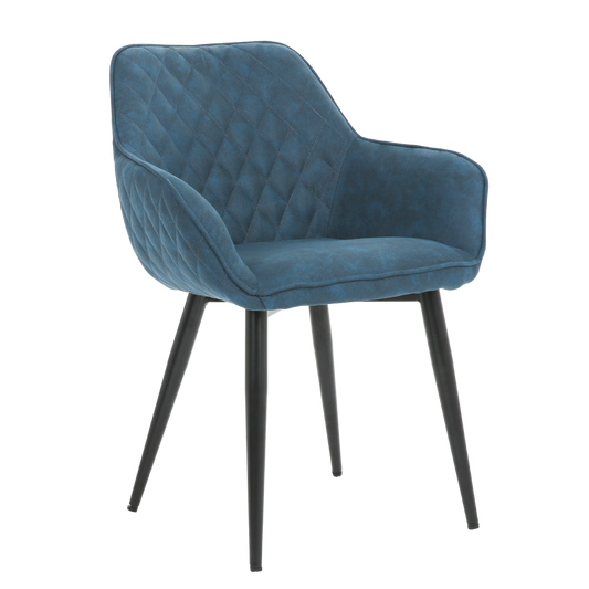 ONEX RiVa Dark Blue Fabric Dining Chair - Modern Style (Set of 2)