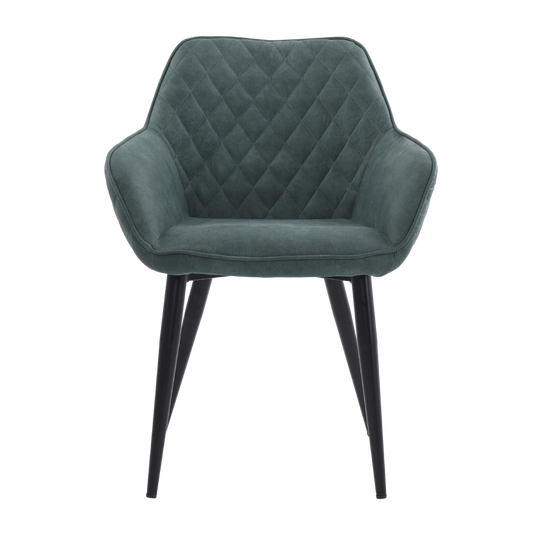 ONEX RiVa Dark Green Fabric Dining Chair - Modern Design (Set of 2)
